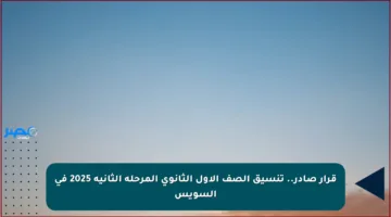 قرار صادر.. تنسيق الصف الأول الثانوي المرحلة الثانية 2025 في السويس